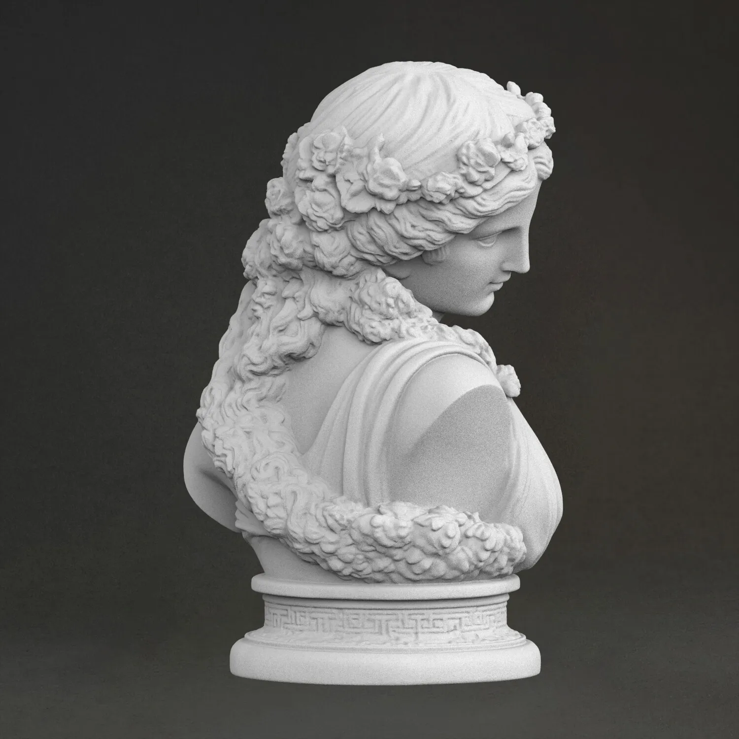 'Bust of Ariadne' Sculpture, 3D Printed Resin Material, Hand-Painted, Plaster-Like Decoration (Ships Within 10 Days） - view 4