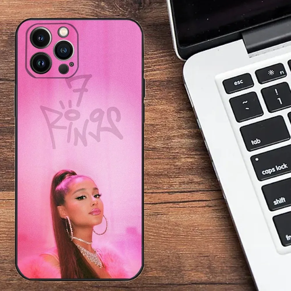 Phone Case For iPhone 16,15,14,13,12,11,Plus,Pro Max,XS,X,XR,SE,Mini,8,7 Soft Hot Singer A-Ariana G-Grandes Silicone Black Cover