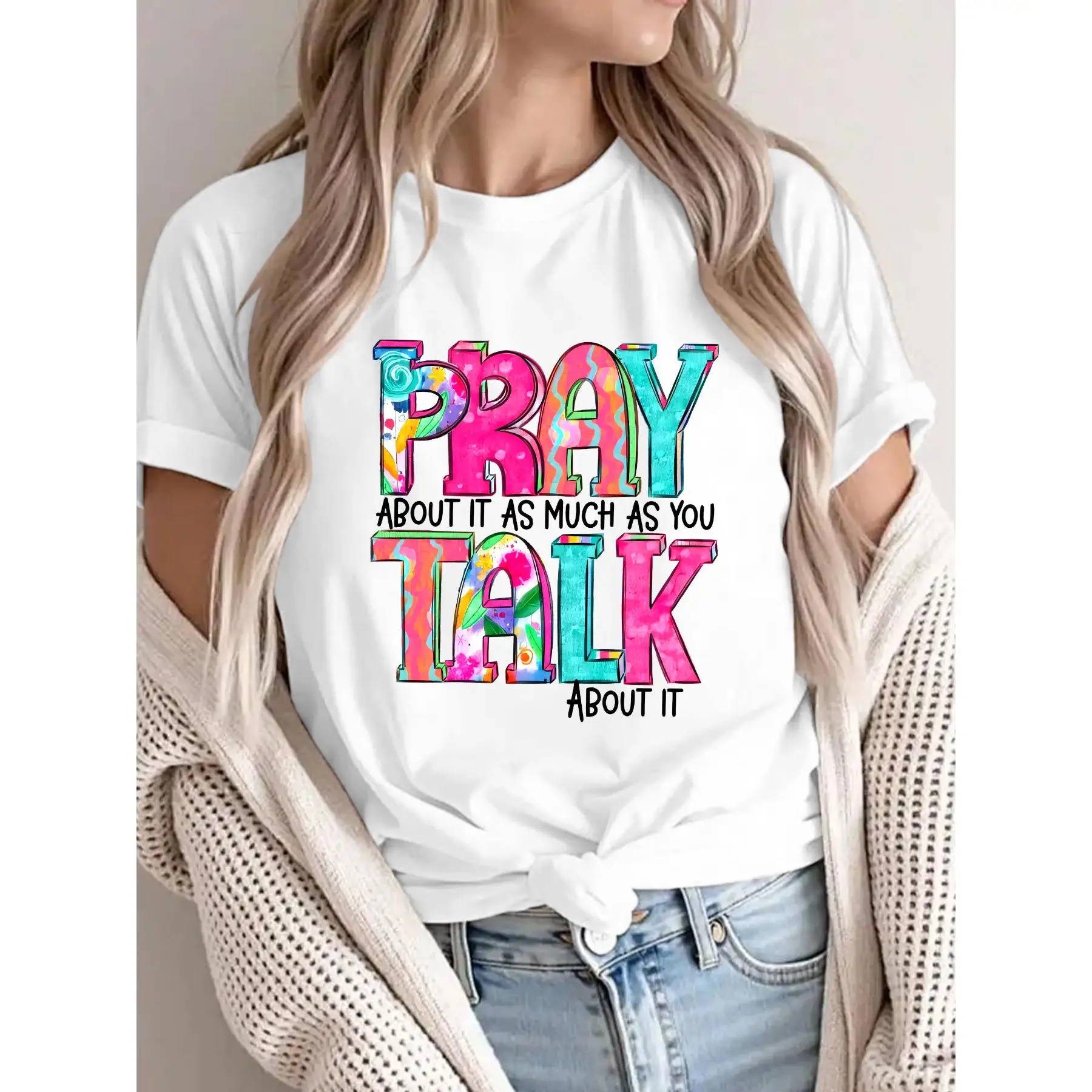 

Faith - Inspired Tee Prompting Action on Prayer with a Colorful and Eye - Catching Design