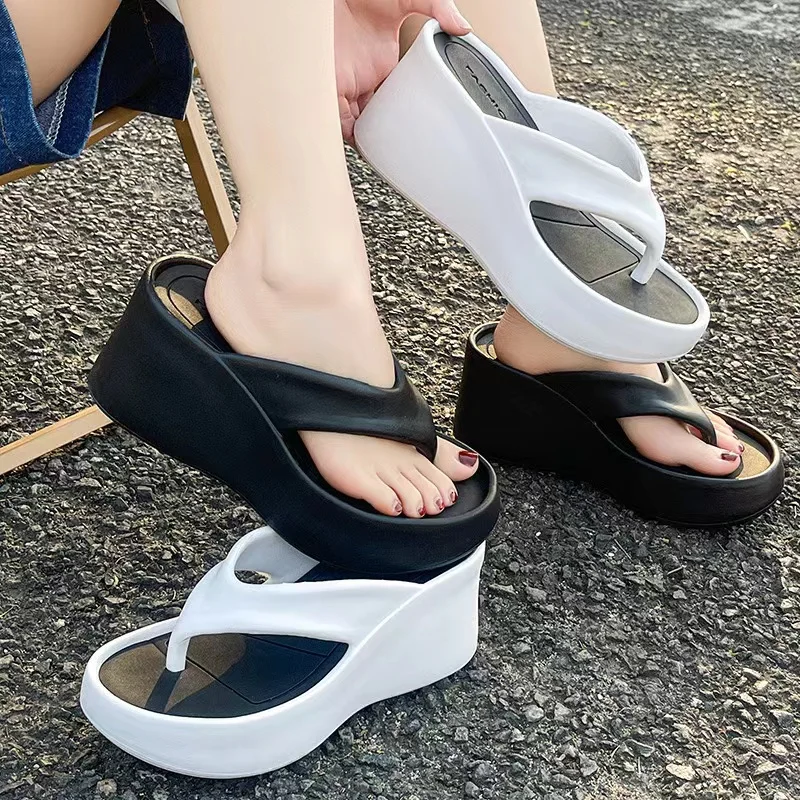 Women Chunky Platform Sandals Casual Anti-slip Slides Summer Wedge Slippers Woman Fashion EVA Outdoor Beach Slippers Flip Flops