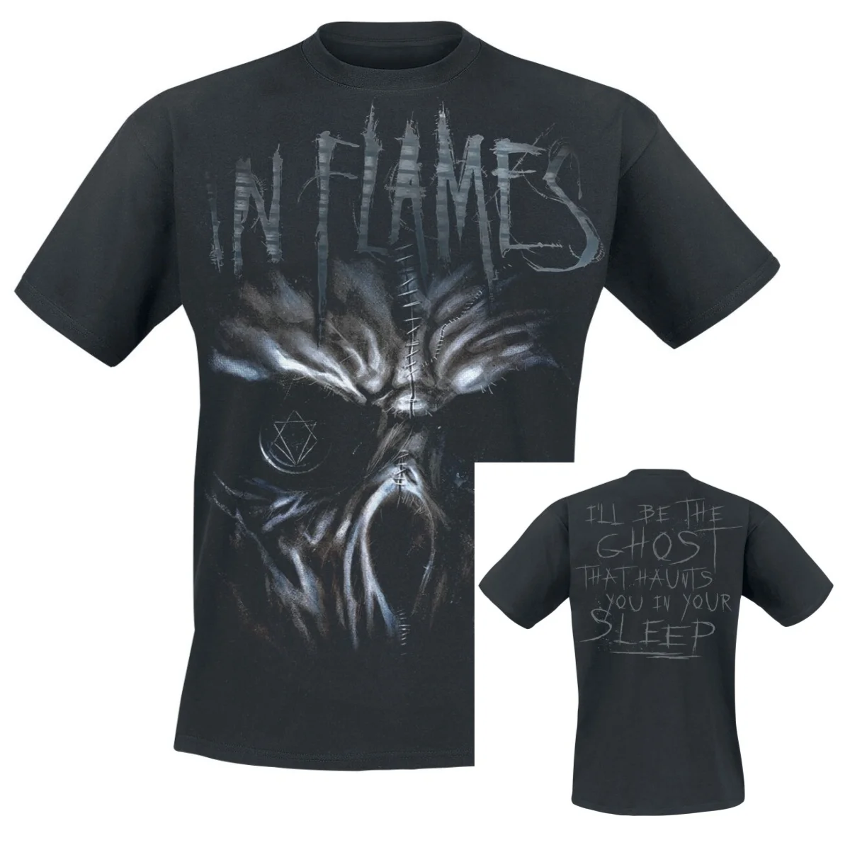 T-Shirt mit Totenkopf-Logo in Flammen für Männer und Frauen, Vintage-Metal-Rock-Band-Grafik-T-Shirt, 100 % Baumwolle, Sommer-Streetwear-Top – Detail 4