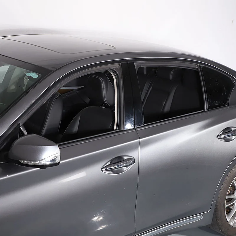 For 2015-2022 Infiniti Q50 Q50L PVC Black Car Window Decorative Strip Sticker Car Exterior Protection Accessories 10Pcs