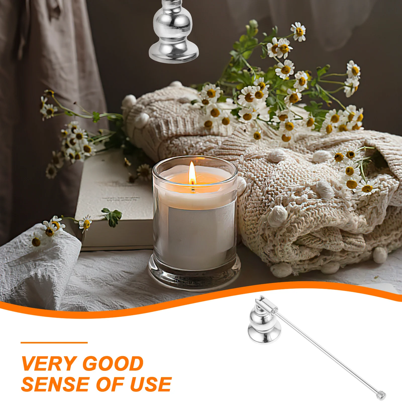 

Extinguisher Covers Lightweight Iron Material Safe Practical Gift for Lovers Tool Set Wick Flame Snuffer