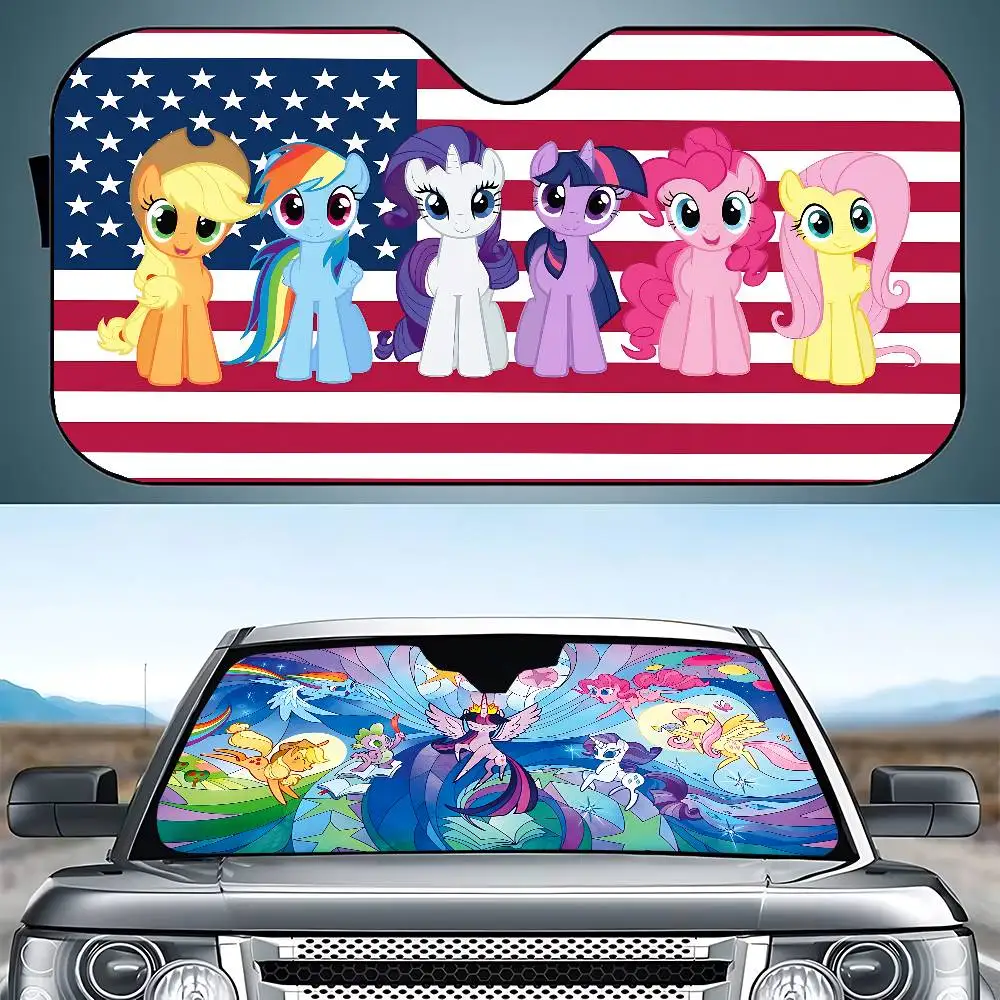 Classic Anime-M-m-little-ponyS Kawaii Stylish And Trendy Windshield Sunshade, Car Windshield Cover, Car Sunshade Curtain