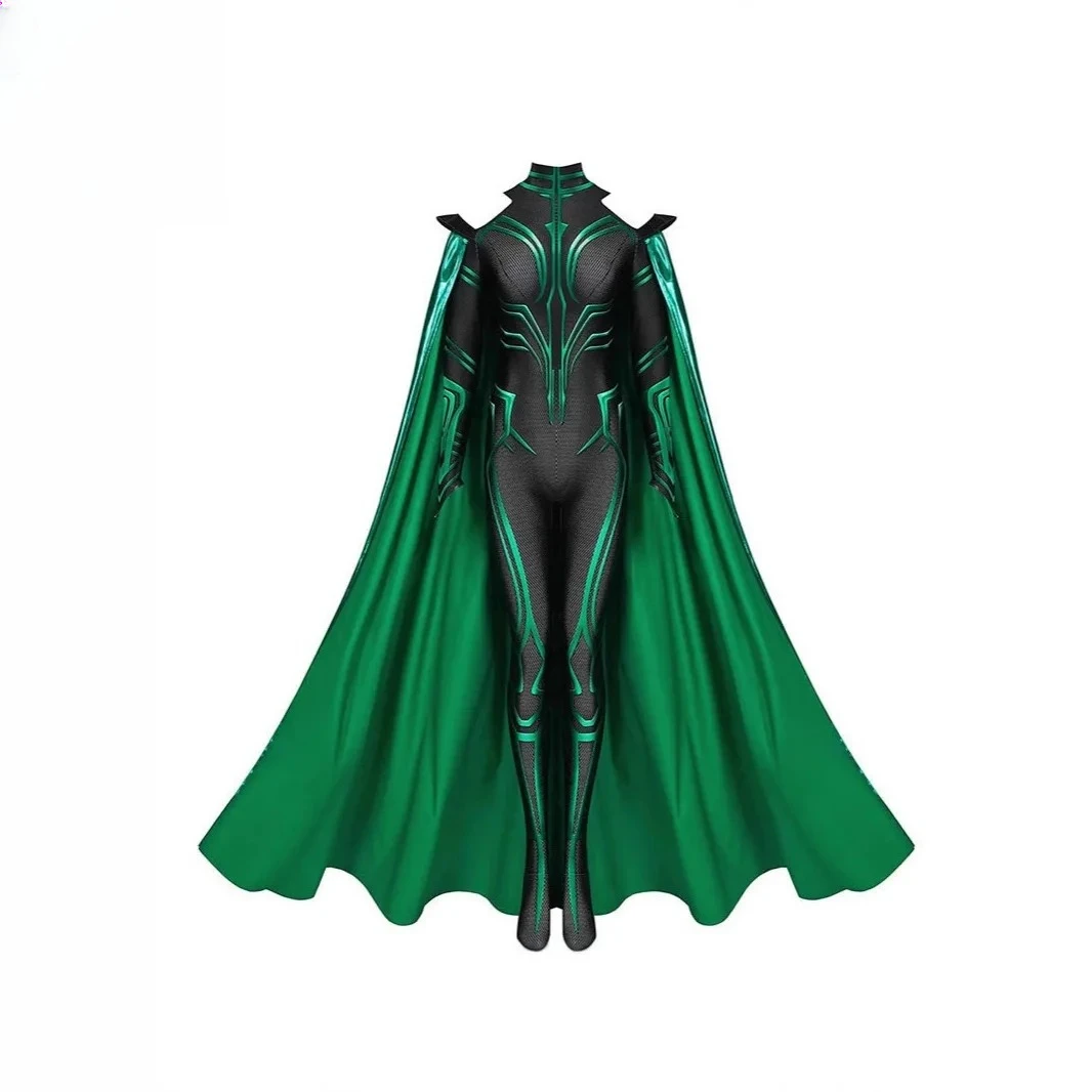 

Black & Green Cosplay Bodysuit with Cape - Sleek Fitted Superhero Style Costume, Ideal for Cosplay Events & Stage Performances