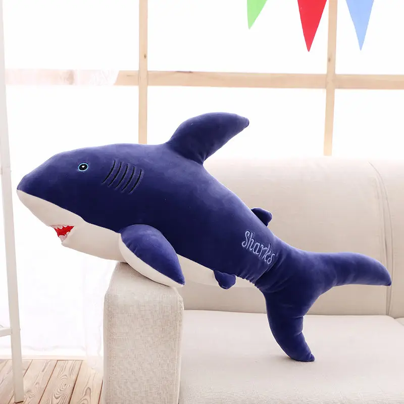 

Large 80cm Dark Blue Shark Plush Toy Soft Doll Sofa Cushion Pillow Toy Birthday Gift b0639