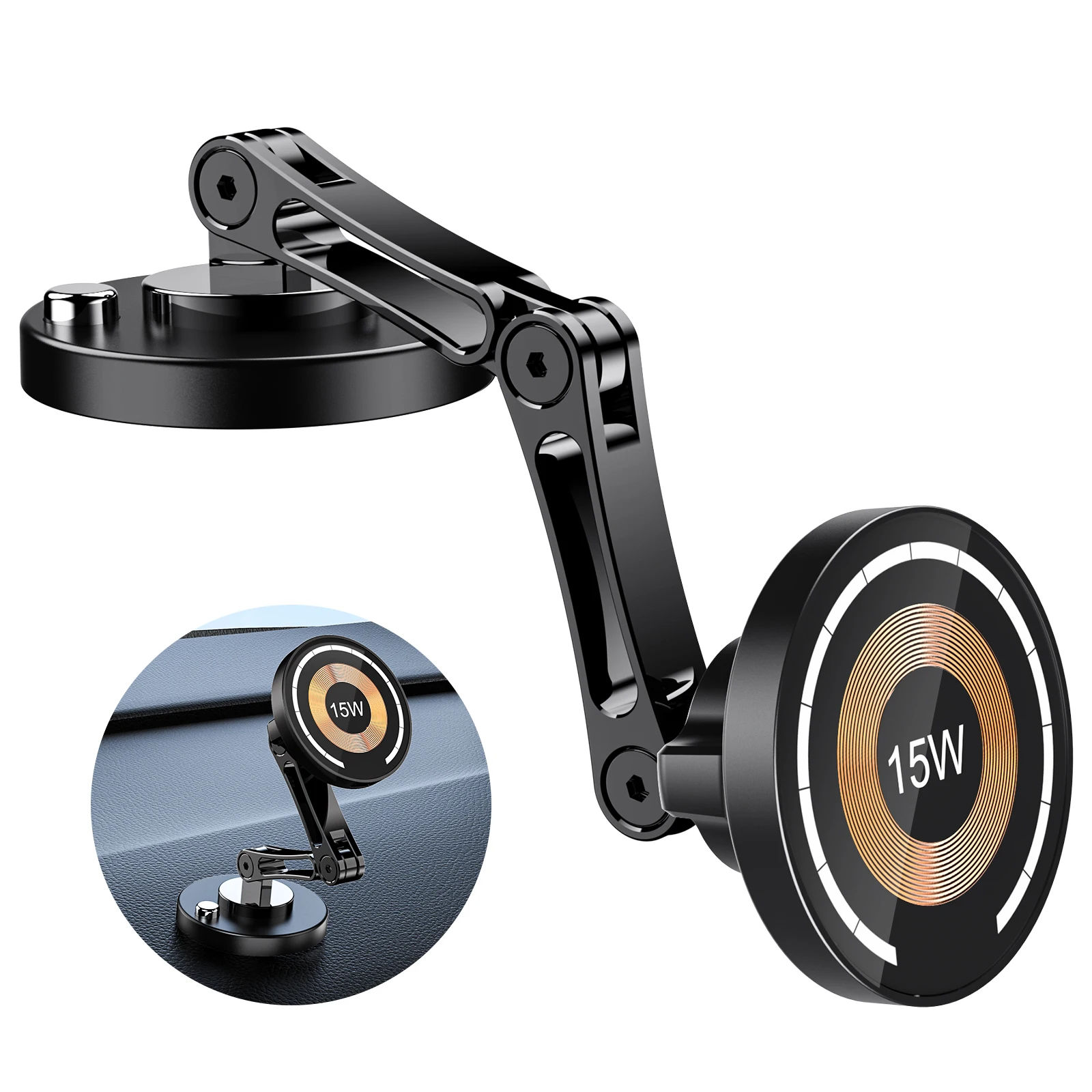 

Magnetic car phone holder Wireless Charger Rotation Holder Magsafe Car Phone Stand Fast Charging for IPhone 16/15 Samsung xiaomi