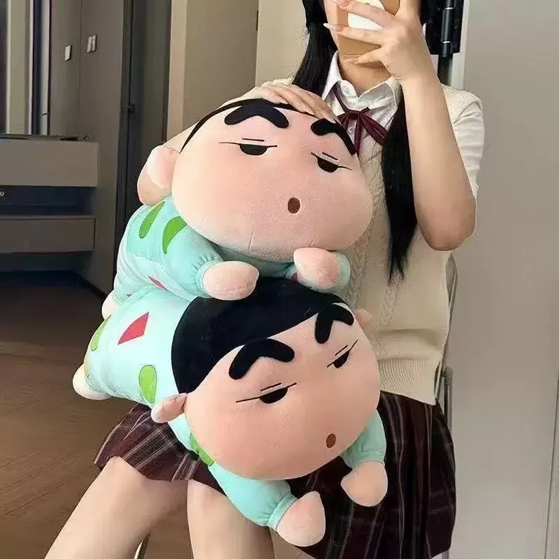Genuíno com tags crayon shin chan plushies fofinho recheado anime deitado shin chan brinquedo de pelúcia sofá cama volta almofada decoração para casa presente