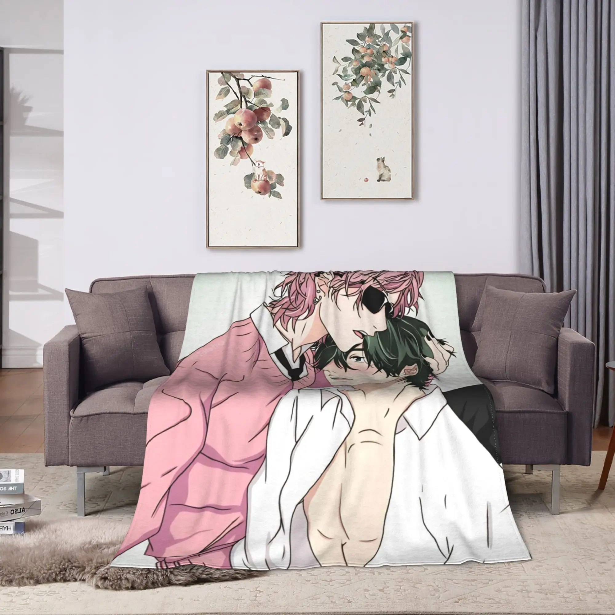 Yarichin B Club Yuri  Blanket  Picnic Flannel Throw Blanket For Couch Chair Sofa Bed Soft Warm Design Quality Bedspread