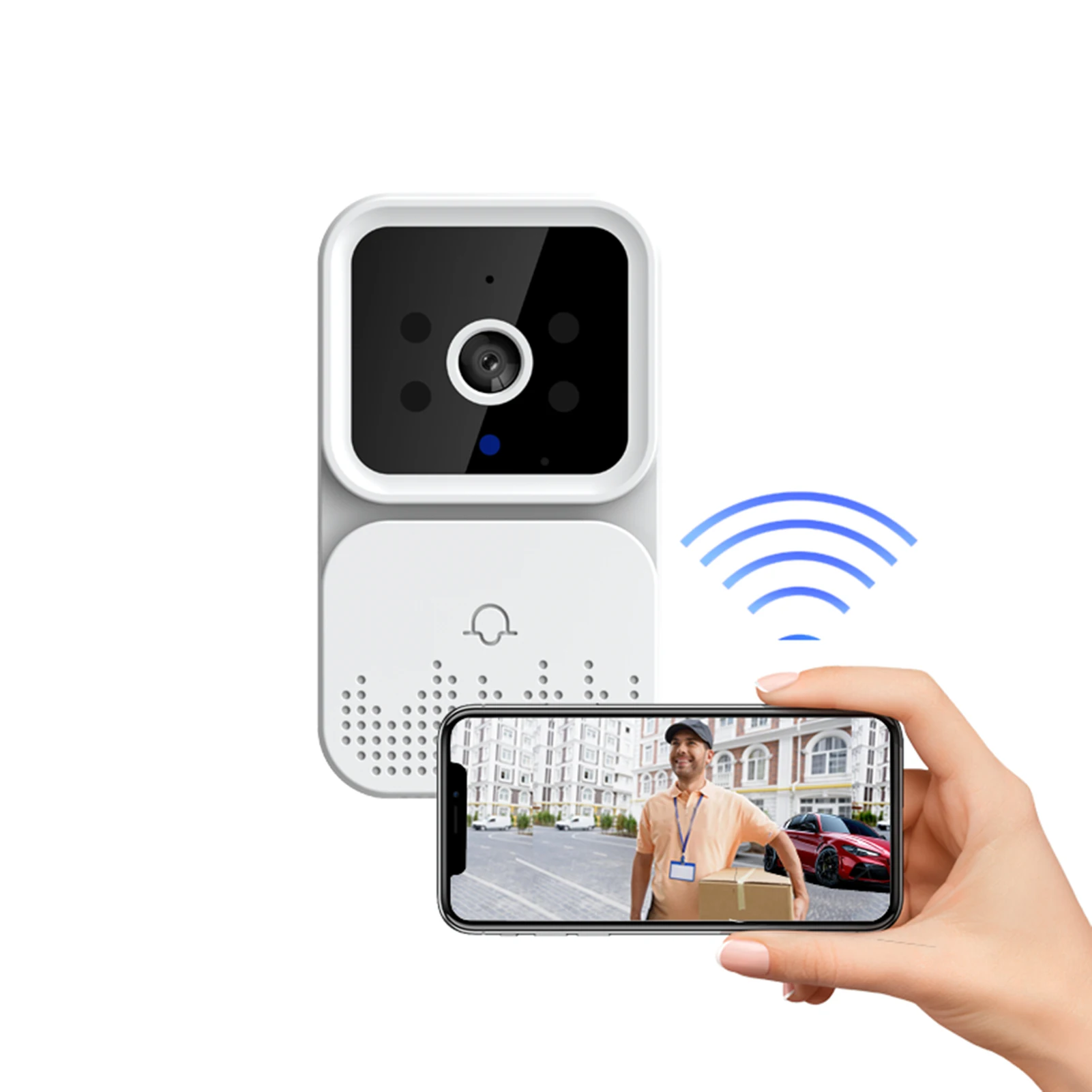 Timbre de puerta de seguridad con Video inteligente, intercomunicador inalámbrico con cámara HD, alarma IR, wifi, aplicación para casa y apartamento