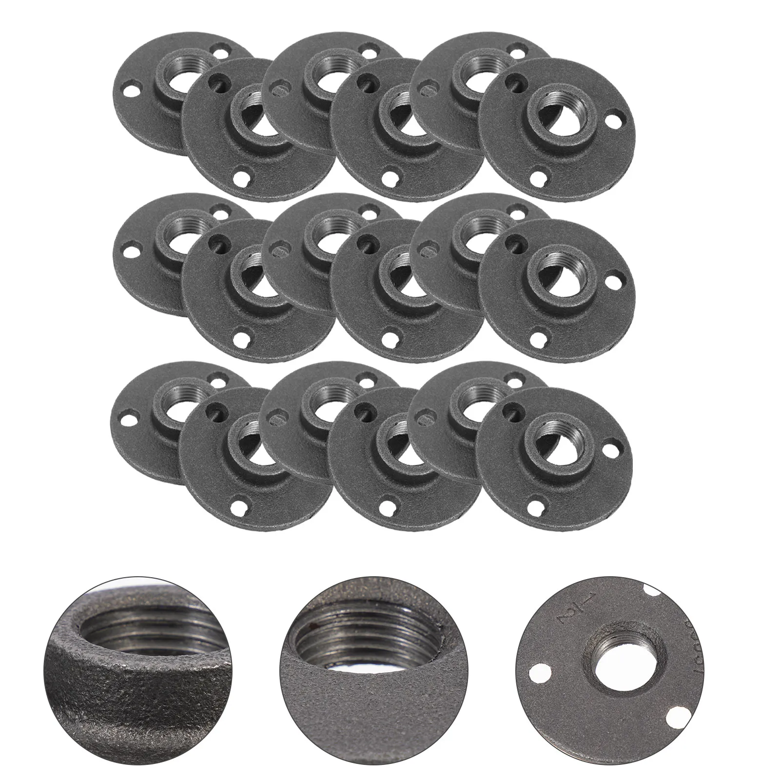 

20Pcs Vintage Cast Iron Flange Floor Mount Base for Industrial Shelving Lamp Stand Table Leg Furniture Fixing Hardware