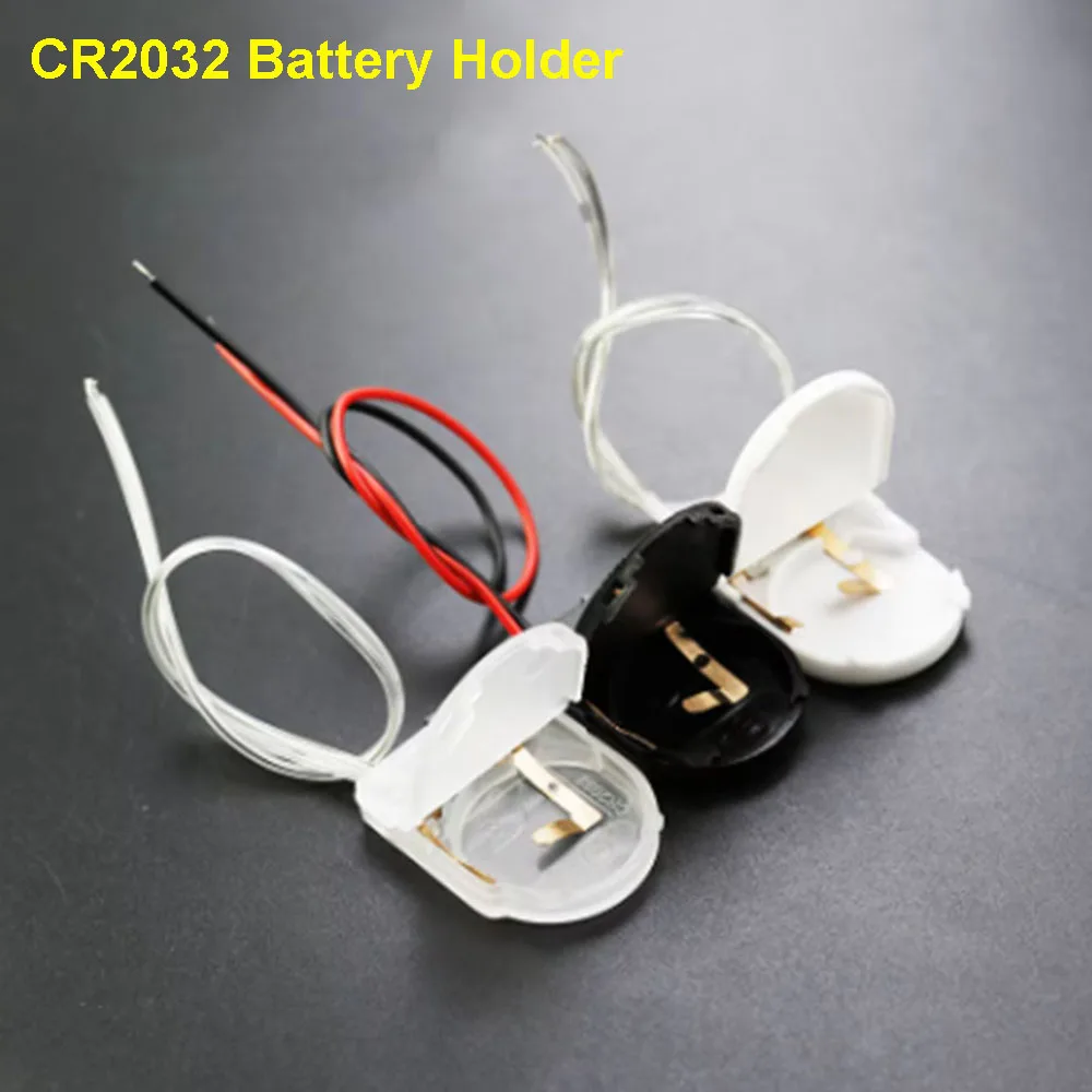 5Pcs CR2032 Button Battery Socket Holder Case High quality DIY 3V CR 2032 Coin Cell Battery Box With ON-OFF Switch Leads Wire