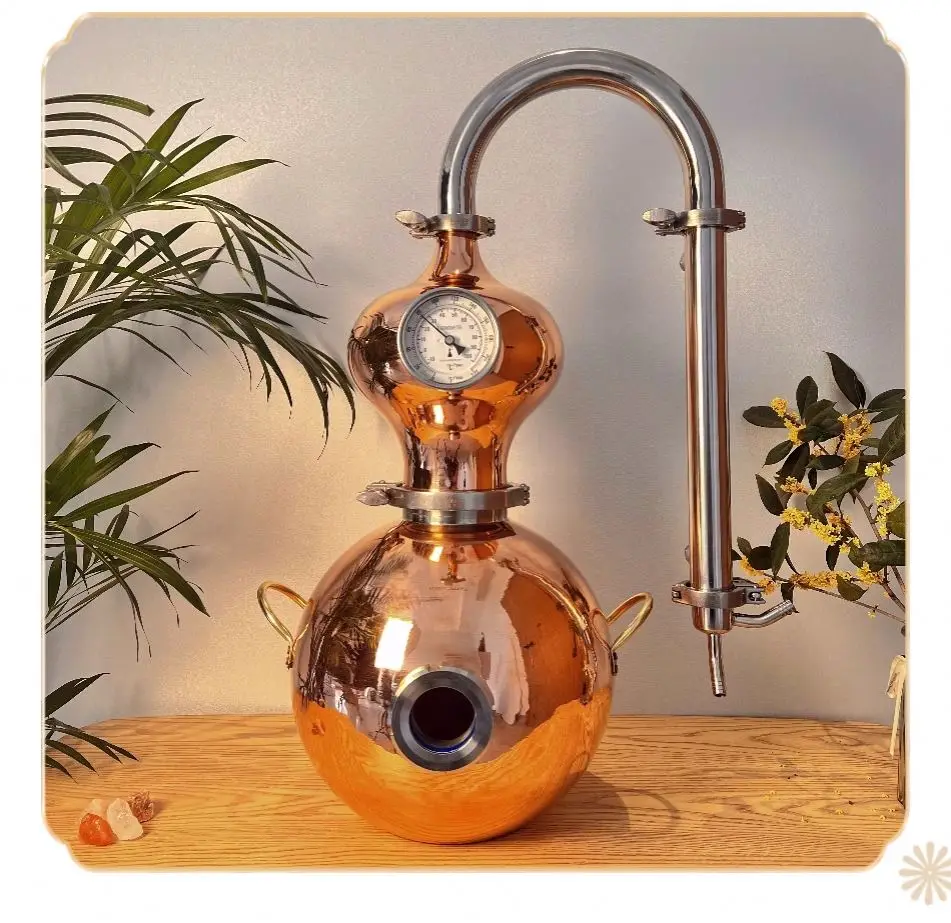 Pure Copper Distiller Household Antique Distillation Equipment Small Distilled Wine Whisky Oil Liquor Distillation Equipment