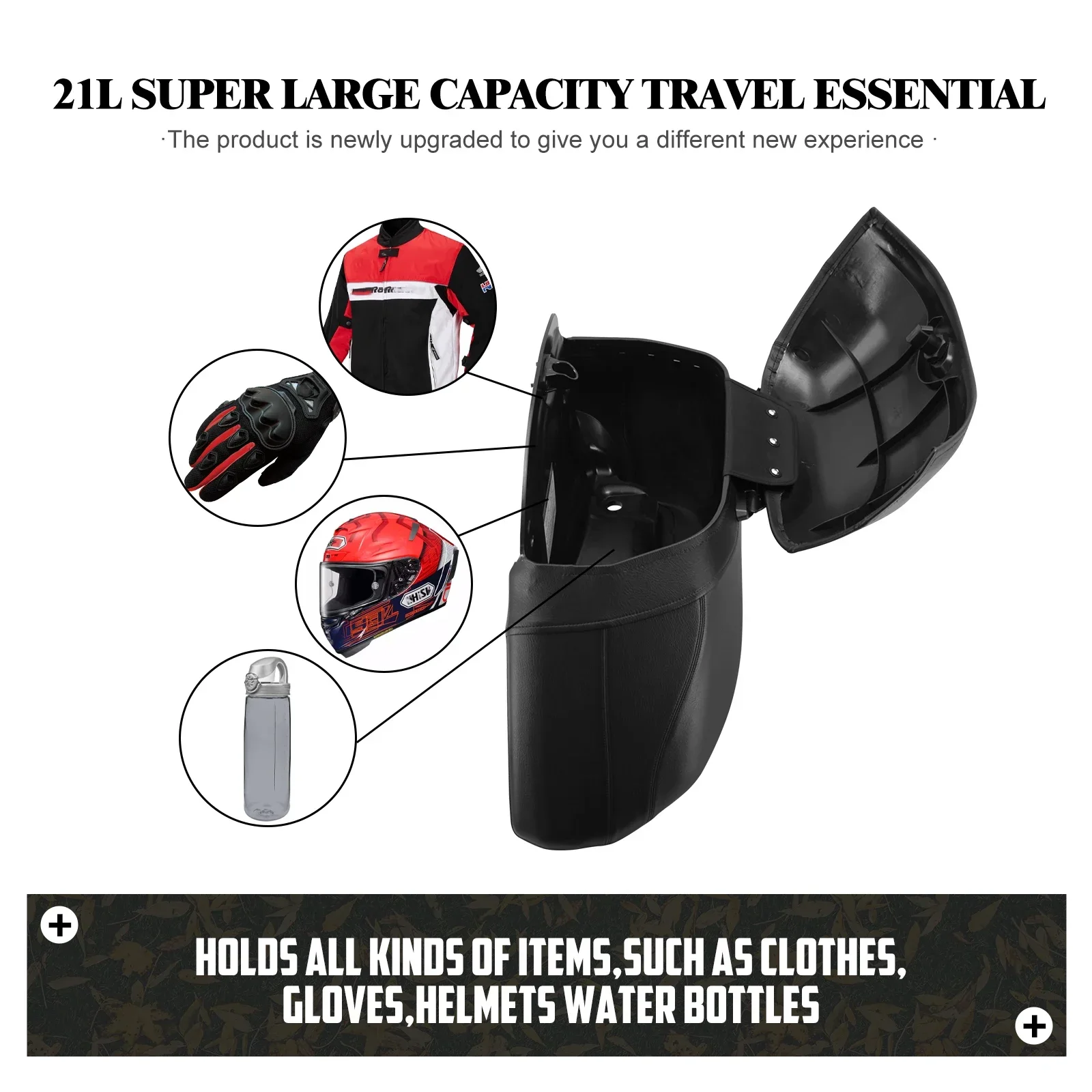 Bolsas duras para motocicleta, alforjas, maletero, equipaje y Kit de soporte de montaje resistente para Harley Touring Softail XL, Suzuki y BMW