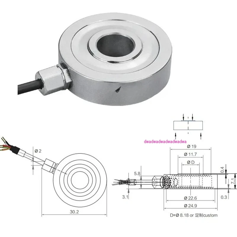

Mini Ring Shaped Force Sensor Pressure Push Load Cell Transducer Hollow Spoke Wheel Type 20kg 5/10/30kg 50kg Micro Donut Washer