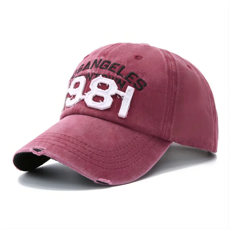 Baseball Cap Vintage 1981 Stereoscopic Embroidered Cap 3D Applique Embroidered Cap Washed Visor