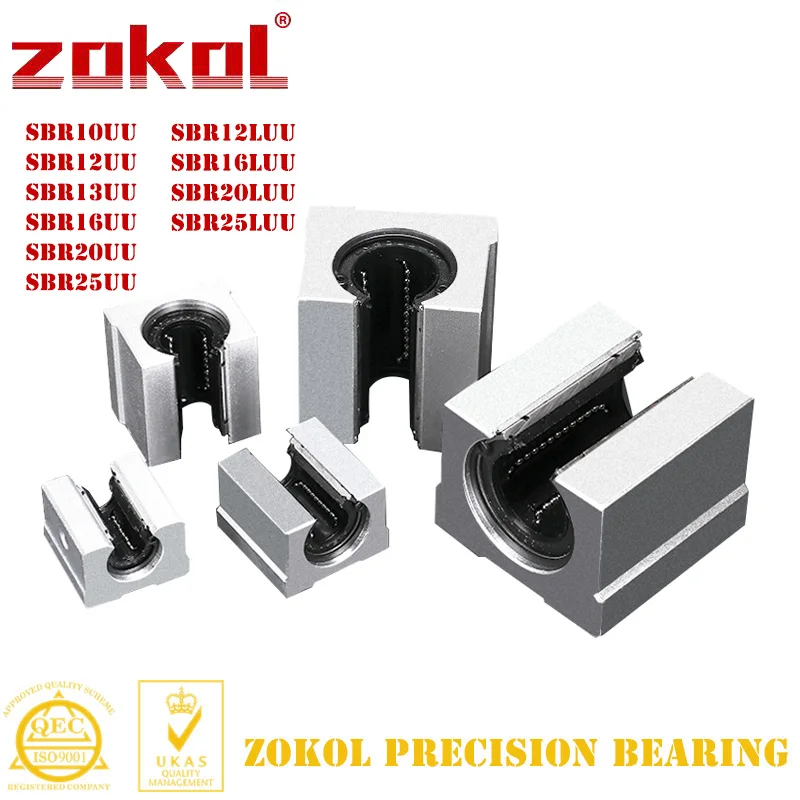 SBR10UU SBR12UU SBR16UU SBR20UU SBR25UU Linear Ball Bearing Block Steel Cage Slider For CNC Router Guide Rail