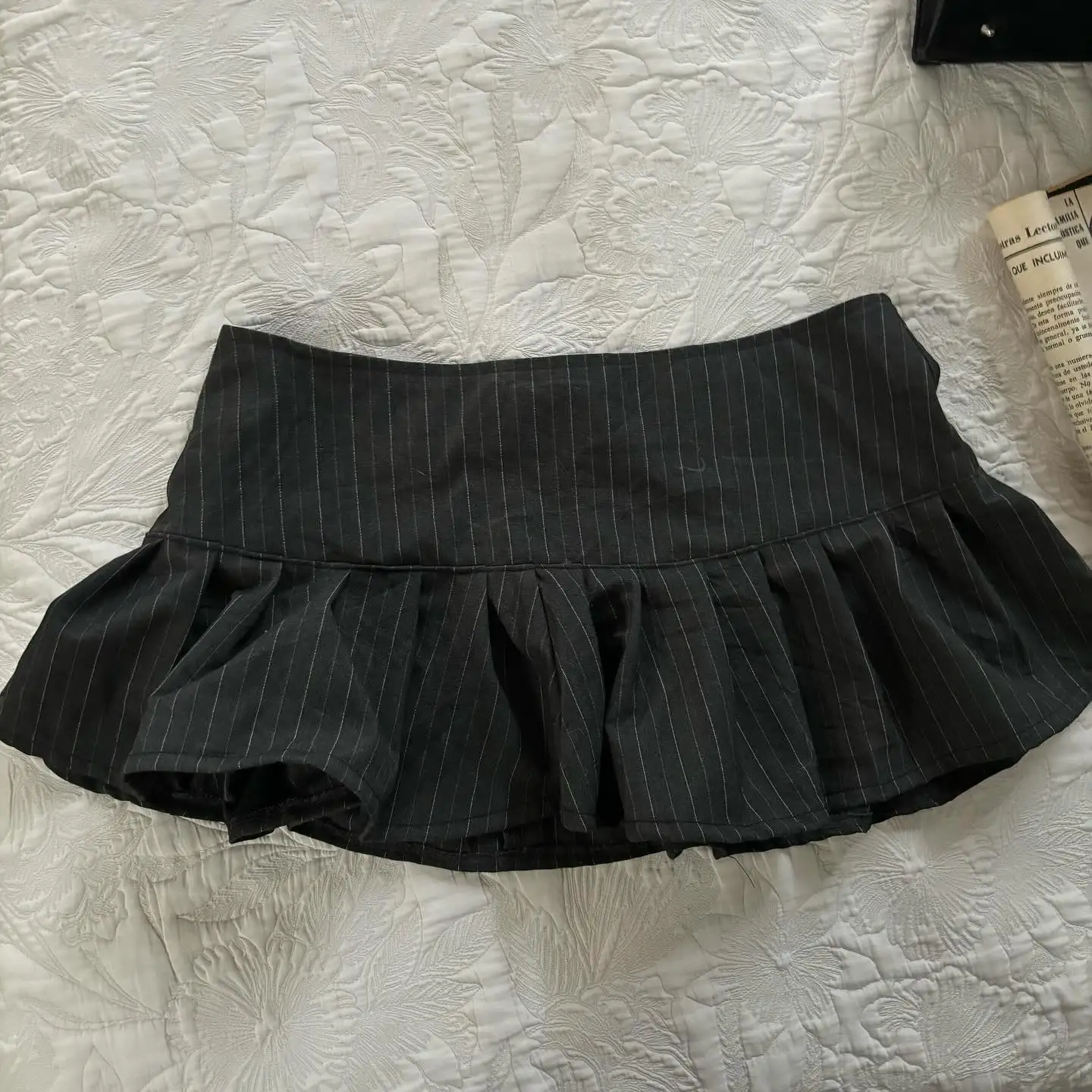 Y2K retro casual chic women's striped skirt pure short zipper A-line skirt tube skirt new fashion summer mini skirt Hot Girl