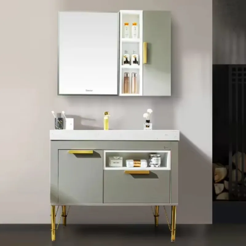 

Waterproof Hotel Single Sink Black Modern Luxury Wall Mounted Floating Cabinet Bathroom Vanity