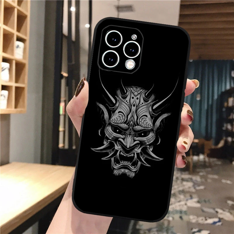 جراب هاتف Oni Mask لـ iPhone ، اليابان ، iPhone 11 ، 16 ، 15 ، 14 ، 14 Pro ، Max ، 16 ، 15 ، 14 ، 13 ، 12 Pro ، 15Plus