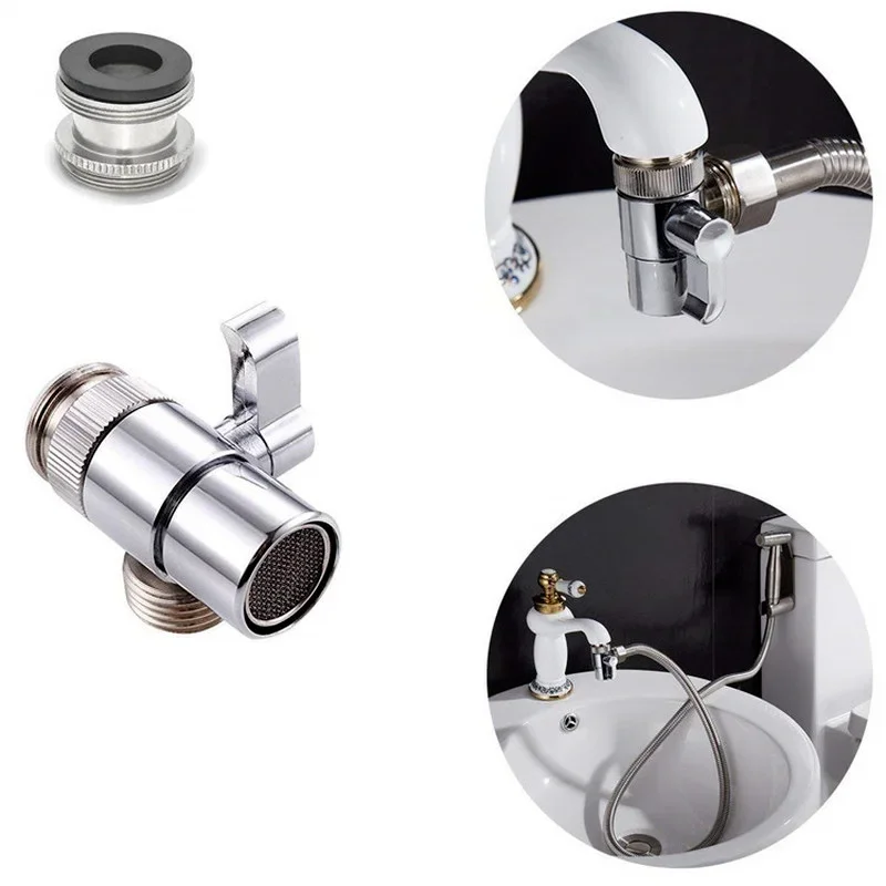 Water Tap Connector Switch Faucet Adapter Kitchen Sink Splitter Diverter Valve for Toilet Shower Bathoom ColdHot Water Separator