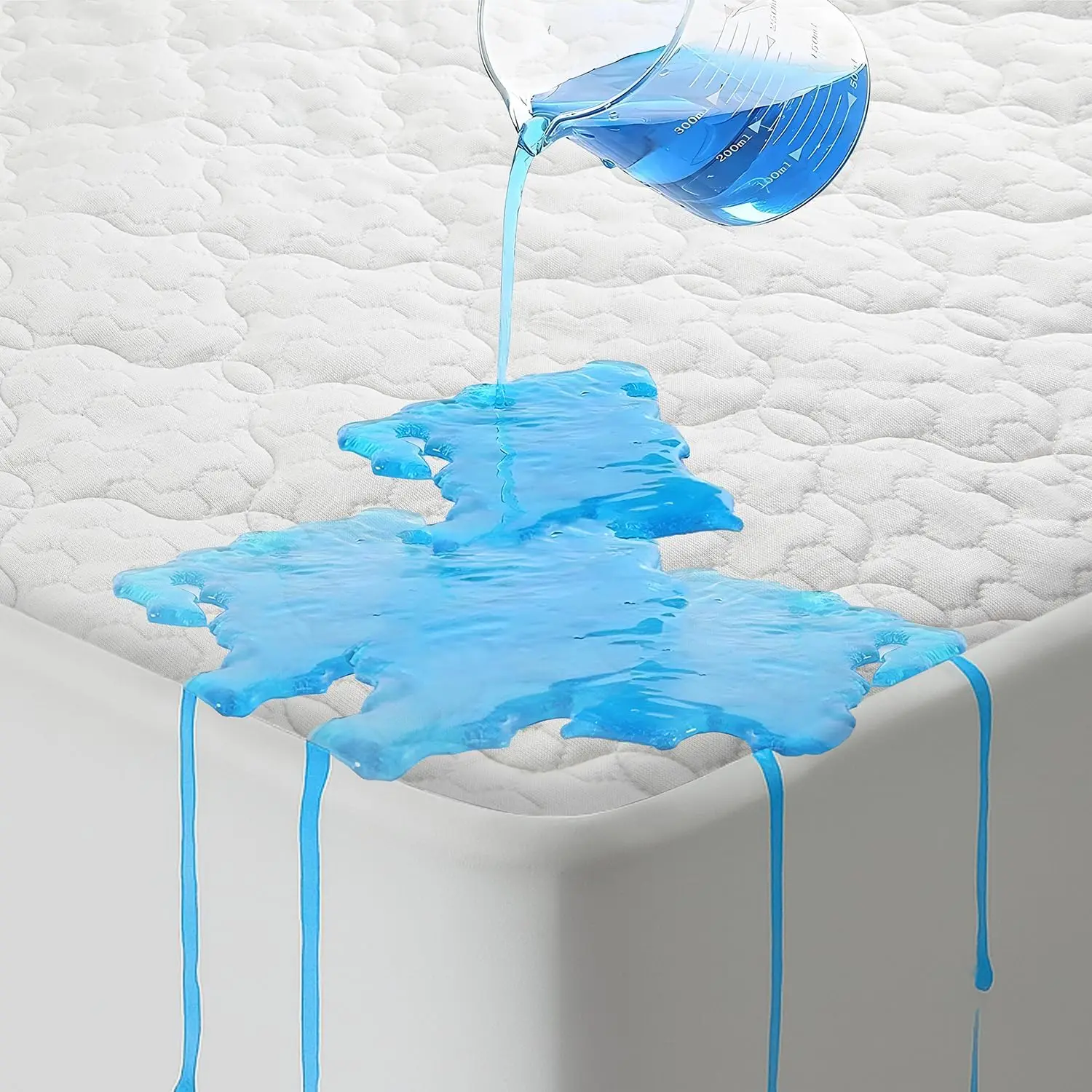 

Водонепроницаемый наматрасник с 5-сторонней защитой, стеганый чехол из бамбукового вискозного волокна с охлаждающим эффектом, дышащая бесшумная простыня на резинке с глубоким карманом