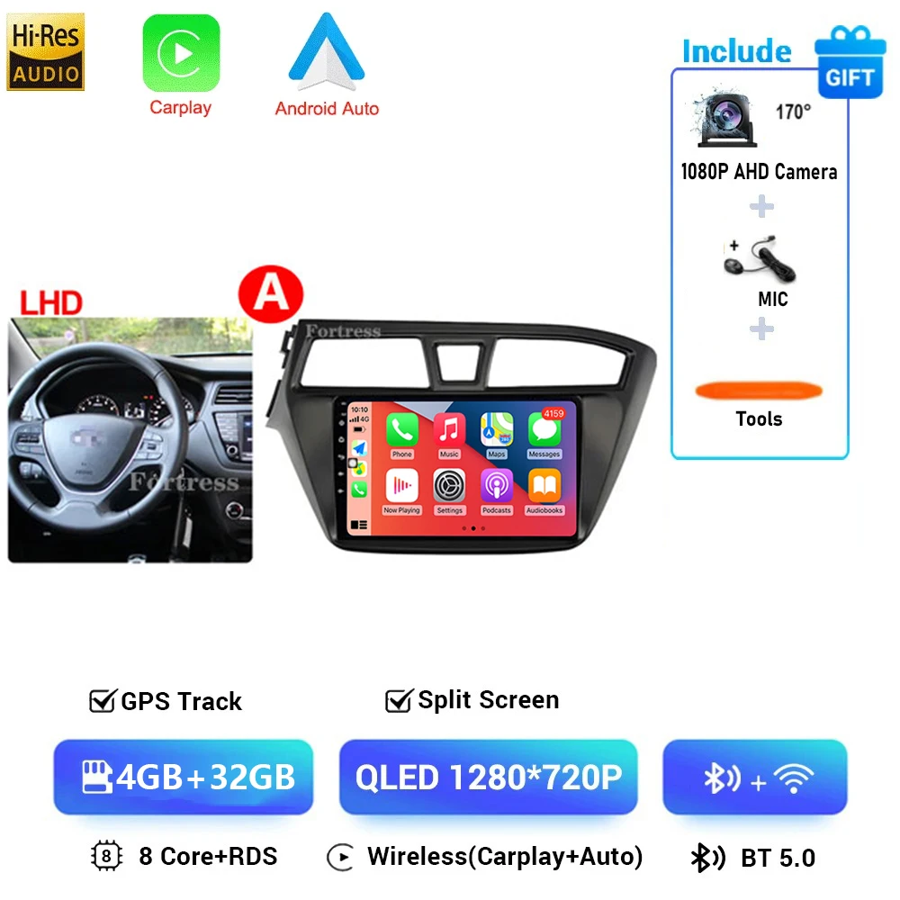 Auto radio voor Hyundai i20 2 II GB 2014 - 2018 Android 16 inch scherm Multimedia autoradio navigatie stereo videospeler Carplay Auto