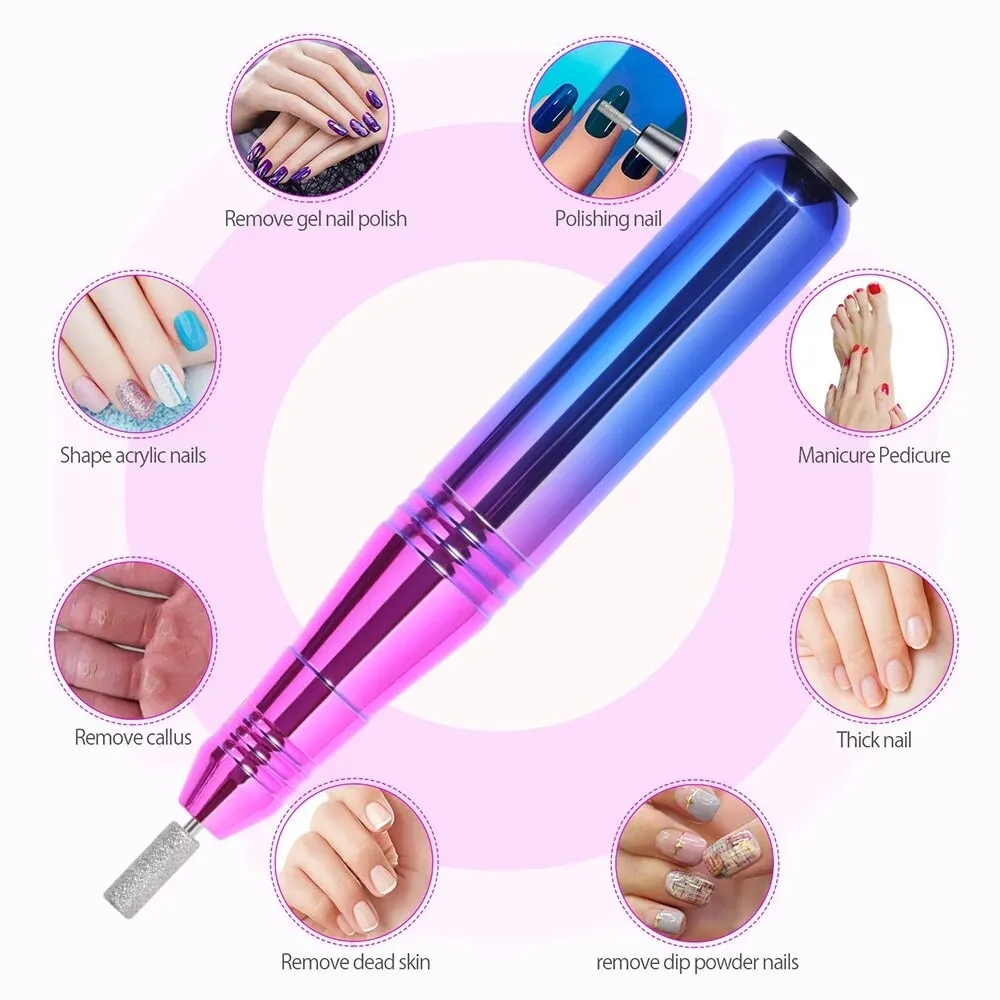 35000 RPM Elektrische Nagelboormachine Gradiënt Hoge Snelheid Nagelschuurmachine Voor Manicure Frees Set Gel Polish Remover Gereedschap