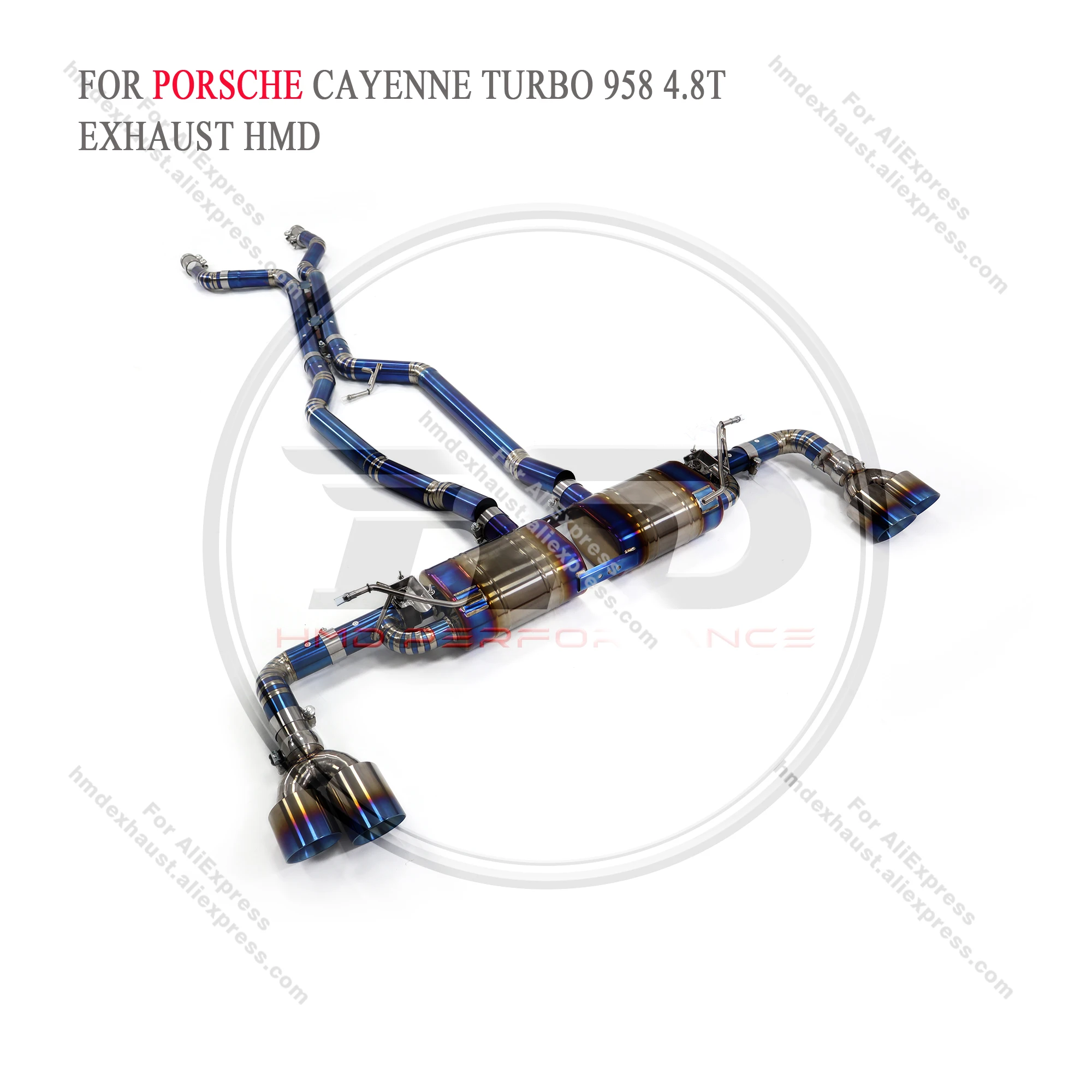 Performance Catback for Porsche Cayenne 958 Turbo 4.8T HMD Titanium Exhaust System Muffler With Valve