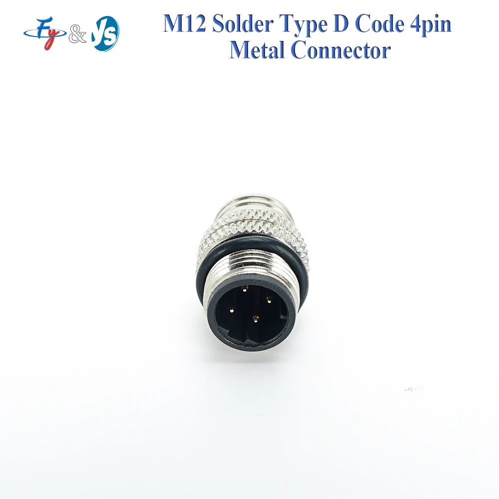 IP67 Waterproof M12 4-Pin D-Code Male Connector Plug for Surveillance & Video Antenna for  Surveillance Systems