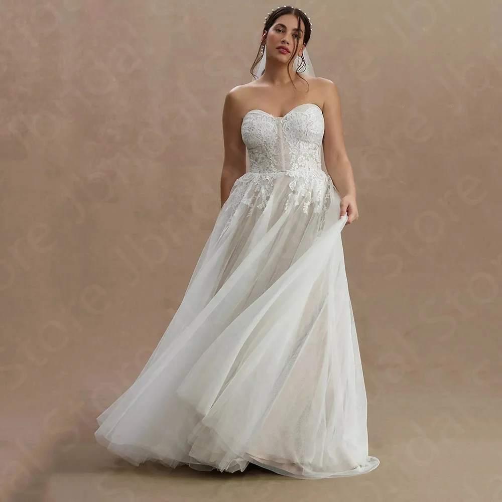 Vestidos de novia de encaje con apliques de espalda abierta, vestido de novia encantador, vestido de tren de barrido, lo último, 2023