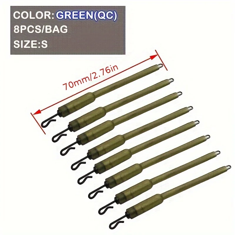 8pcs Carp Fishing Accessories, QC PVA Fishing Feeder Connector Steel Swivels, Fishing Tackle - view 5
