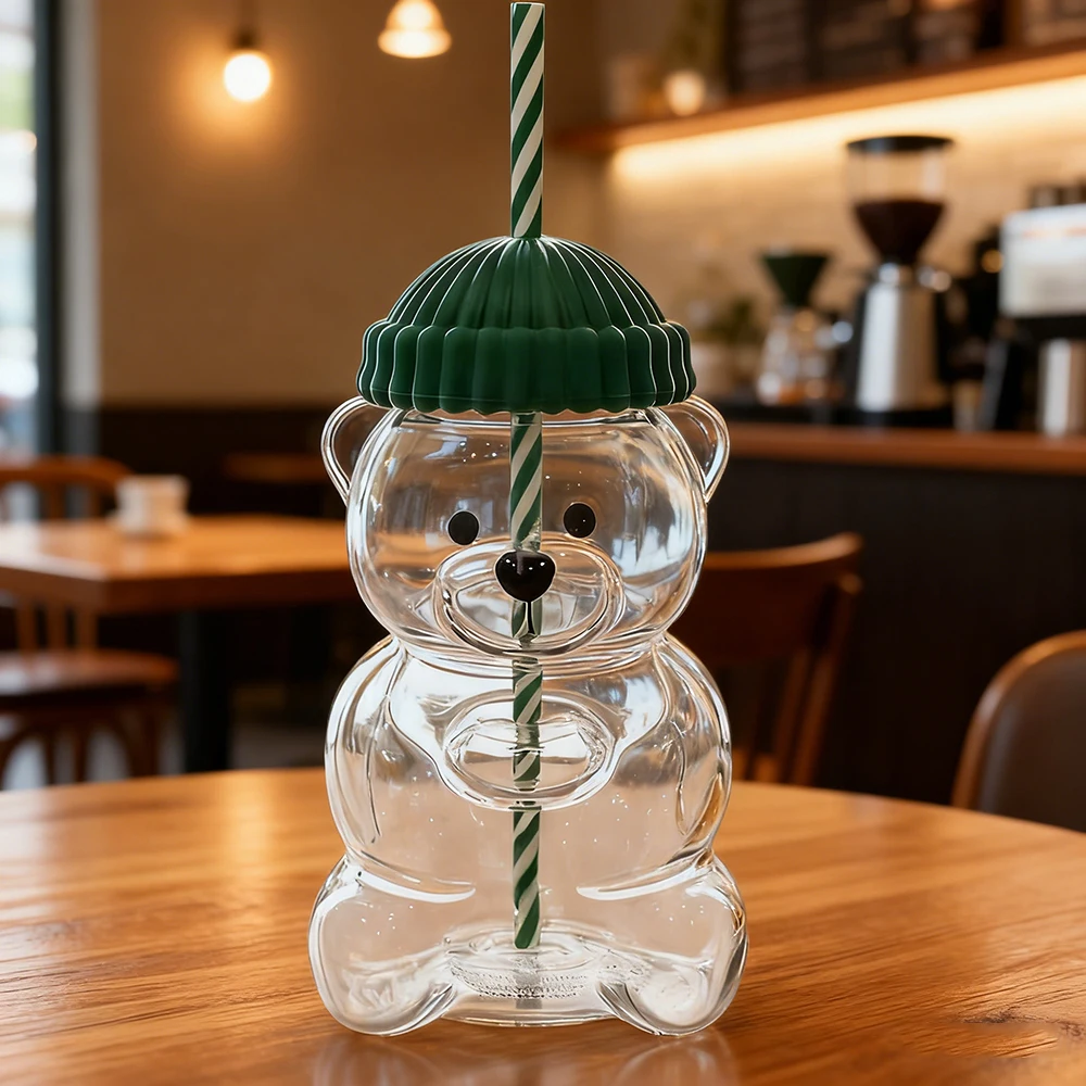

New For Starbucks Bearista Plastic Cup Transparent Men Lady Sippy Cup Milk Cup Coffee Cup With Straw Star limited North America