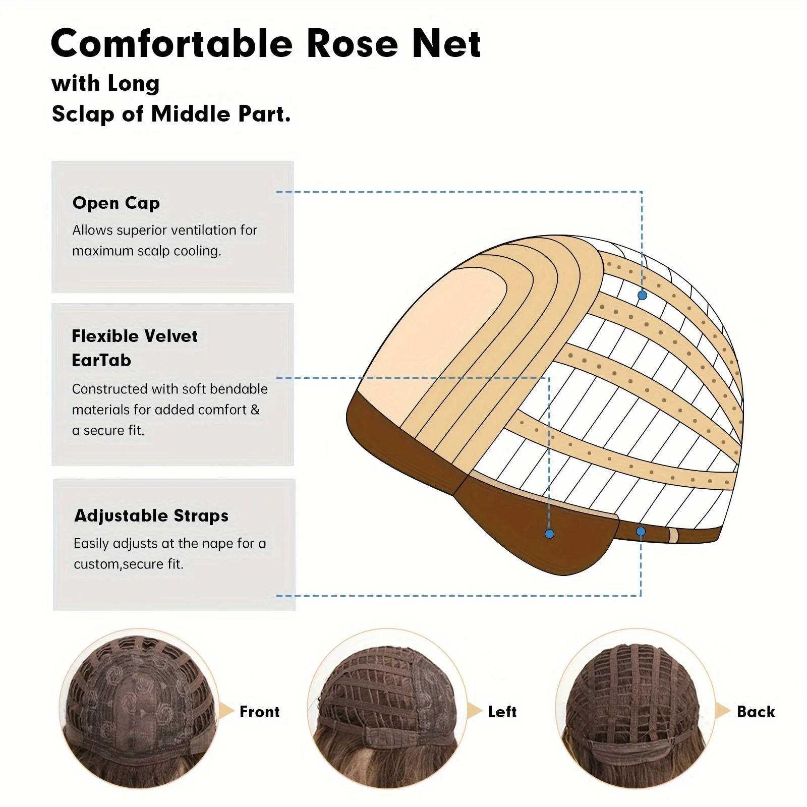 18-Inch Lady Pink-Brown Air Bangs Mechanically Layered Full Head Wig, Elegant Princess Style Suitable For - view 6