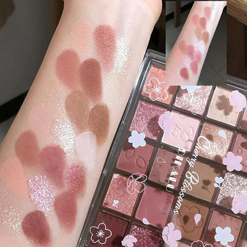 DIKALU Evening Cherry Dance Eyeshadow Tray 20 Color Large Plate Pearl Matte Bright Milk Tea Color Affordable Spring