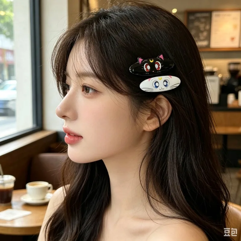 Cute Sailor Moon Luna Artemis Cat Hair Clips Cartoon Barrettes Sweet Hair Pins Decor Accessories For Women Girls