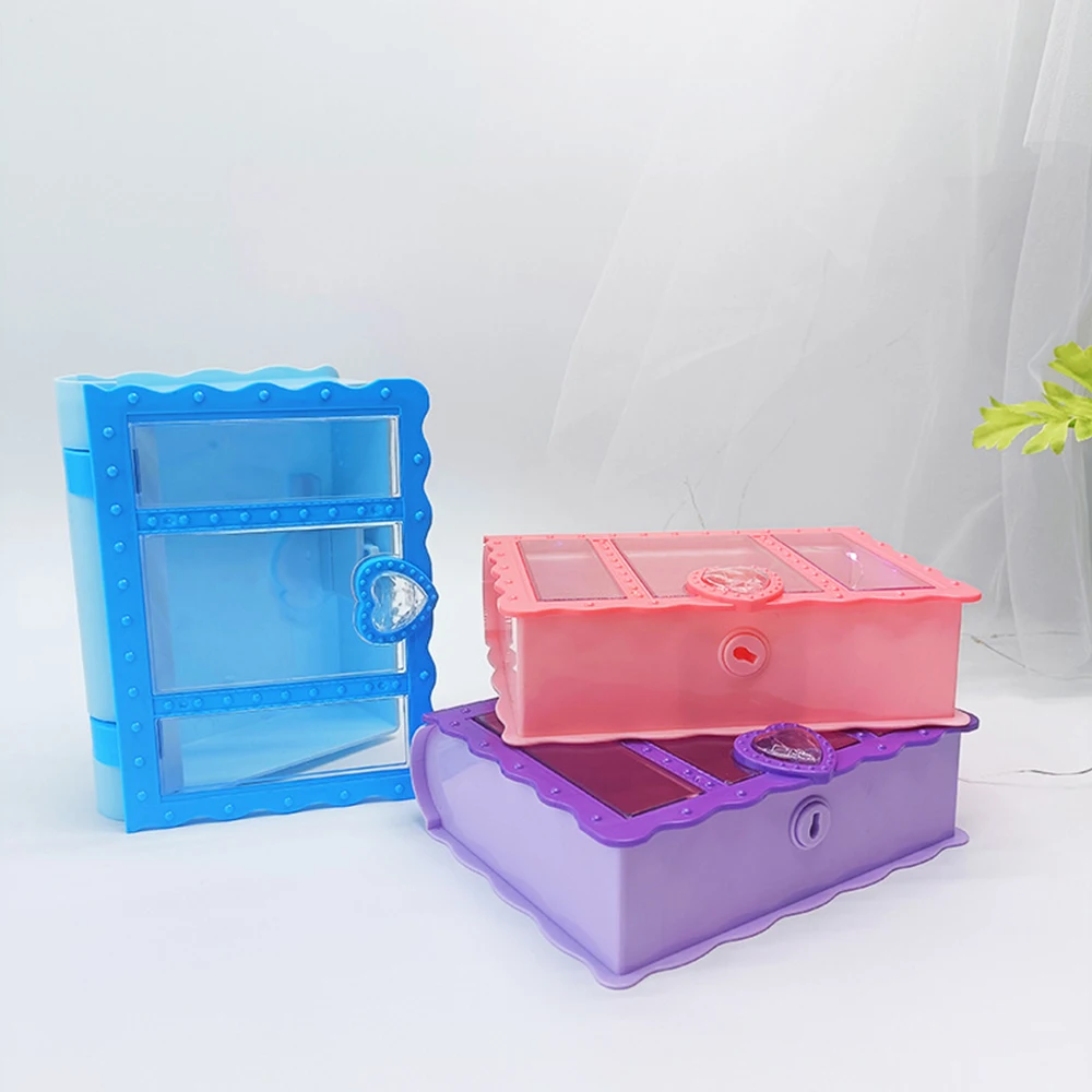 Large Space Organizer Book Shaped Jewelry Case With Lock Earring Ring Storage Box Creative Display Case Lovely Princess Style