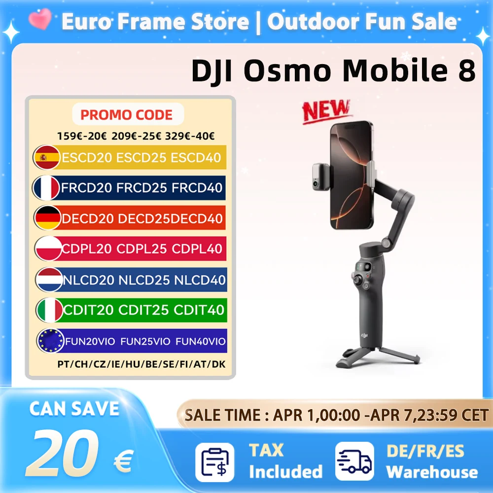 DJI OM8 Osmo Mobile 8 Smartphone Gimbal Stabilizer 3 Axis Mobile Phone Gimbal Original Brand New OM8