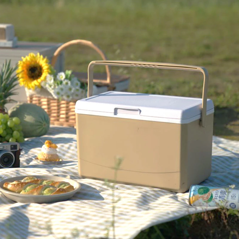 Caja de aislamiento de bloque de hielo portátil para acampar al aire libre, 9L, refrigerador térmico aislado