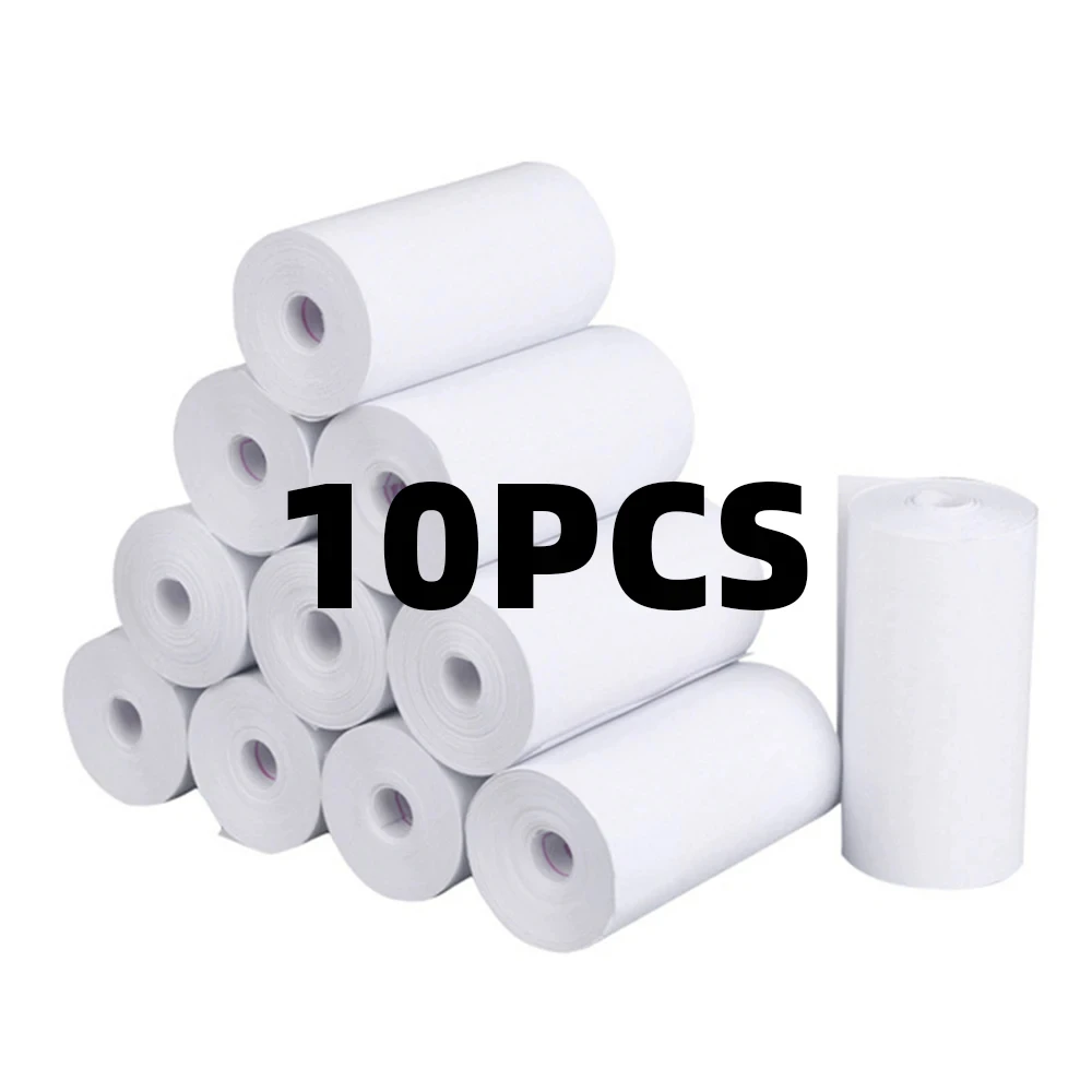 Papel térmico blanco para cámara de niños, piezas de repuesto para cámara de impresión instantánea, 57x25 MM, 10 rollos