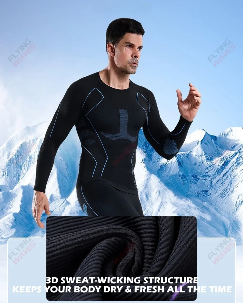 Adults Winter Outdoor Ski Underwear Set Men Women Quick-Dry Breathable Moisture-Wicking Compression Thermal Sports Undergarments