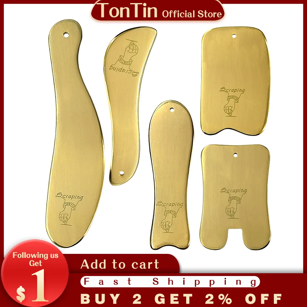 

Tontin copper Guasha Massage Tool scraping face neck gua sha scraper board for paint wrinkle removal gua sha facial massager