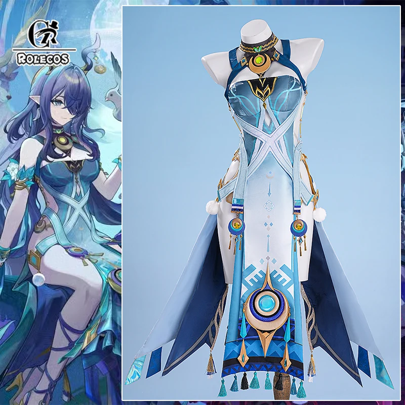 ROLECOS Gioco Genshin Impact Lauma Costume Cosplay Sacramento di Evermoon Song Lauma Halloween Vestito Delle Donne Del Partito Gioco di Ruolo Vestito