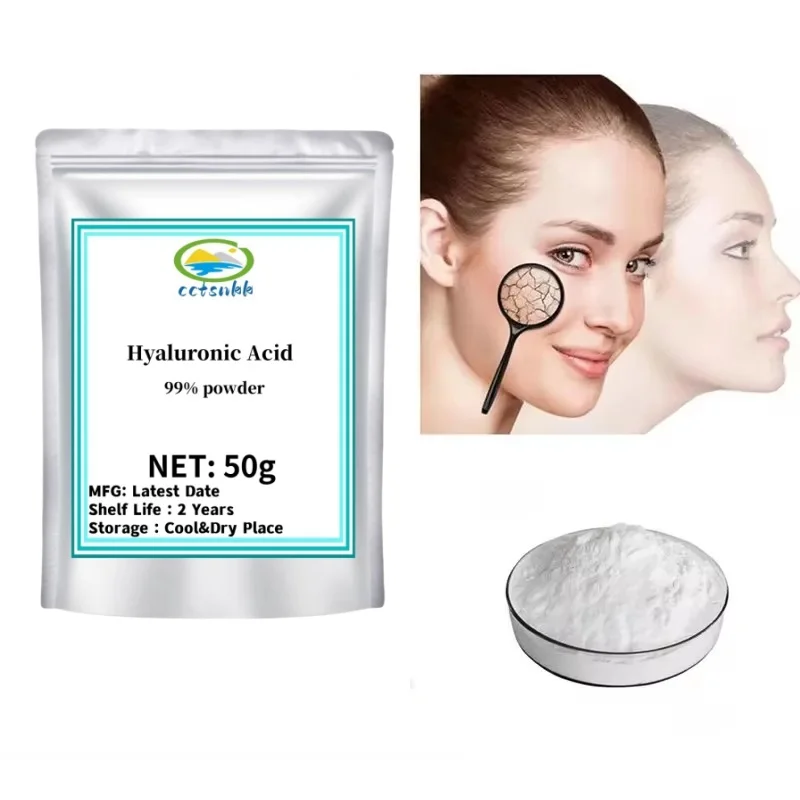 Hot Sale Pure Hyaluronic Acid Powder Cosmetic 100% Anti-wrinkle And Anti-aging,moisturizing Supplement Skin Whitening