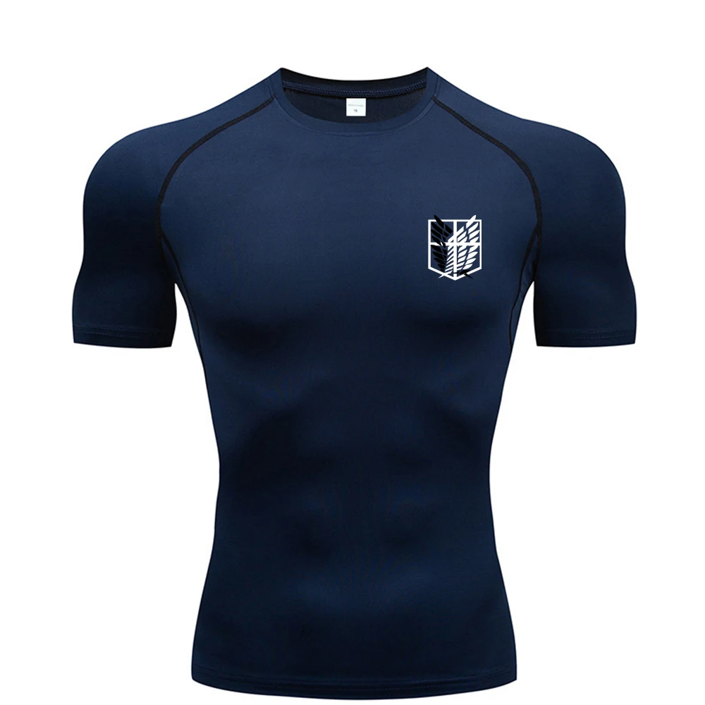 Erkek Sıkıştırma Gömlek Yaz Kısa Kollu Tees T-shirt Spor Salonu Egzersiz Fitness Koşu Üstleri Fanilalar Baselayer Spor