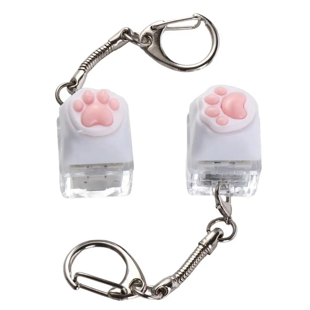 LED Cat Paws Corgi Buttock Keycap Silicone Cat Paws Corgi Buttock Pink Cat Claw Keycap Key Chain Carabiner Keycap Colorful