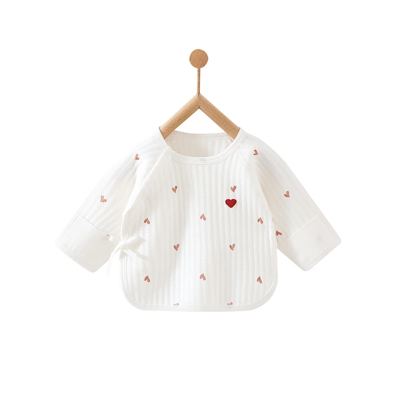 100% Pure Cotton Winter Padded Newborn Half Back Top Warm Kimono Style Infant Shirt Newborn Essentials 0-3 Months