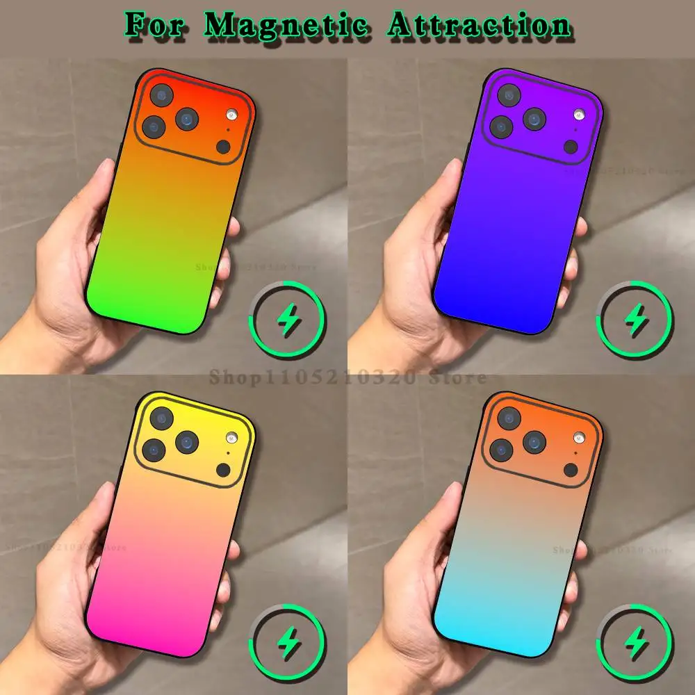 

Film Gradient Color Phone Case For iPhone 17,16,15,14,13,12,11,Pro,Max,Plus,E,Air,Mini Magnetic Magsafe Frosted