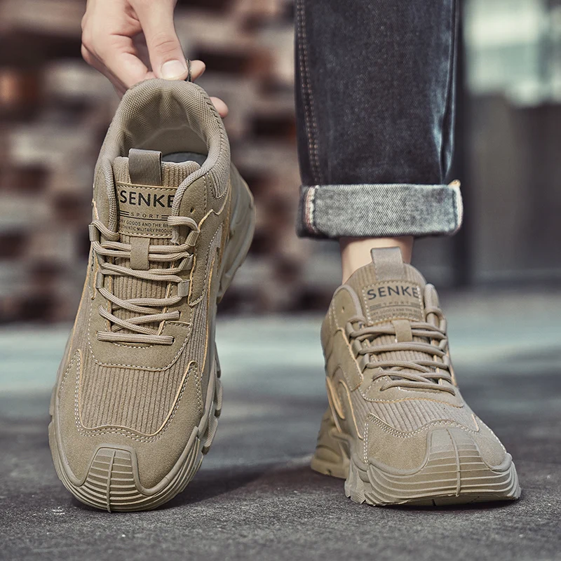 

Мужская обувь с высоким берцем. Модная всесезонная однотонная защитная обувь большого размера с низким берцем. Модная спортивная мужская повседневная обувь в стиле ретро.