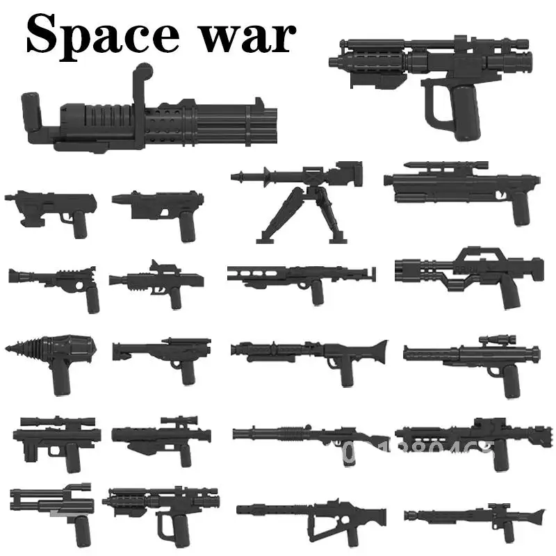 50pcs/lot Gun Pistol Space Soldiers Military War Weapon Compatible Figure Building Blocks Educational Toys For Children Boy Kid